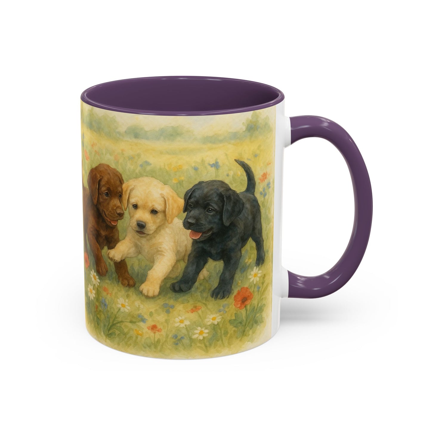 Labrador Retriever puppies Accent Mug – Ceramic Coffee Cup