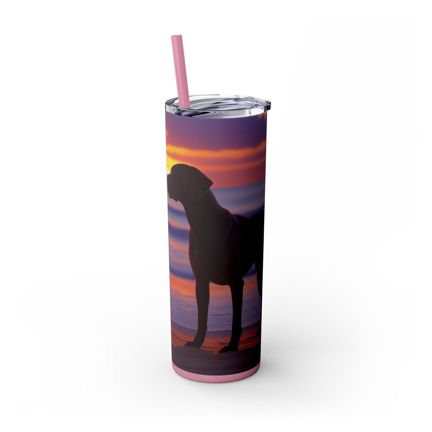 German Shorthaired Pointer Love Skinny Tumbler with Straw, 20oz