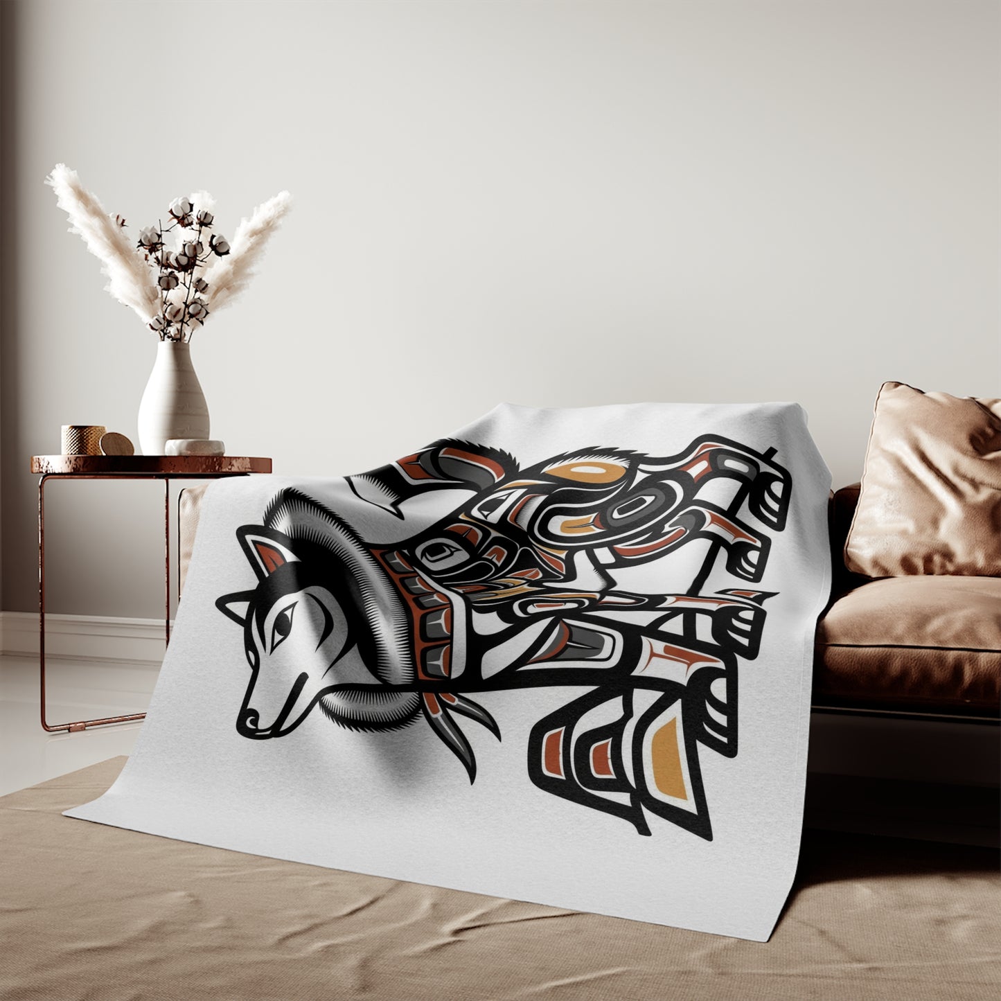 Manta de sudadera con diseño de husky siberiano