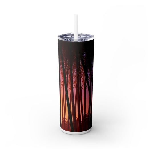 Bamboo Forest Sunrise Skinny Tumbler with Straw, 20oz