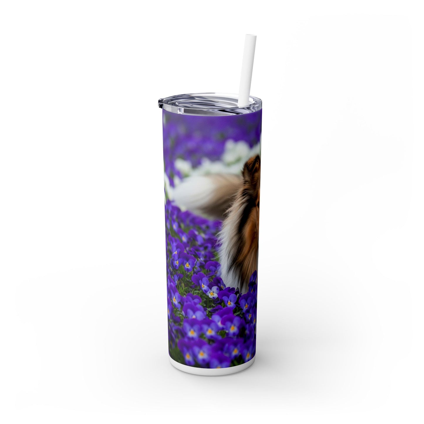 Gobelet isotherme Collie Skinny avec paille, 590 ml