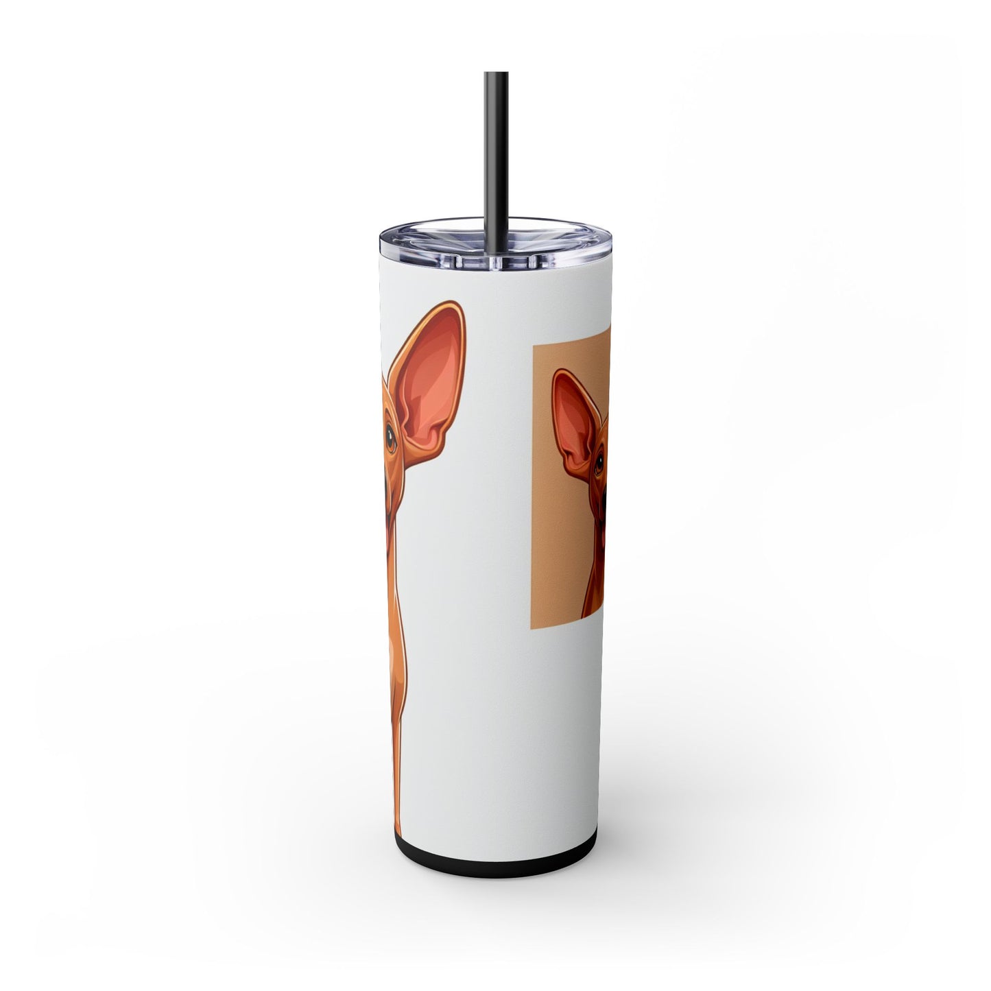 Pharaoh Hound Skinny Tumbler with Straw, 20oz