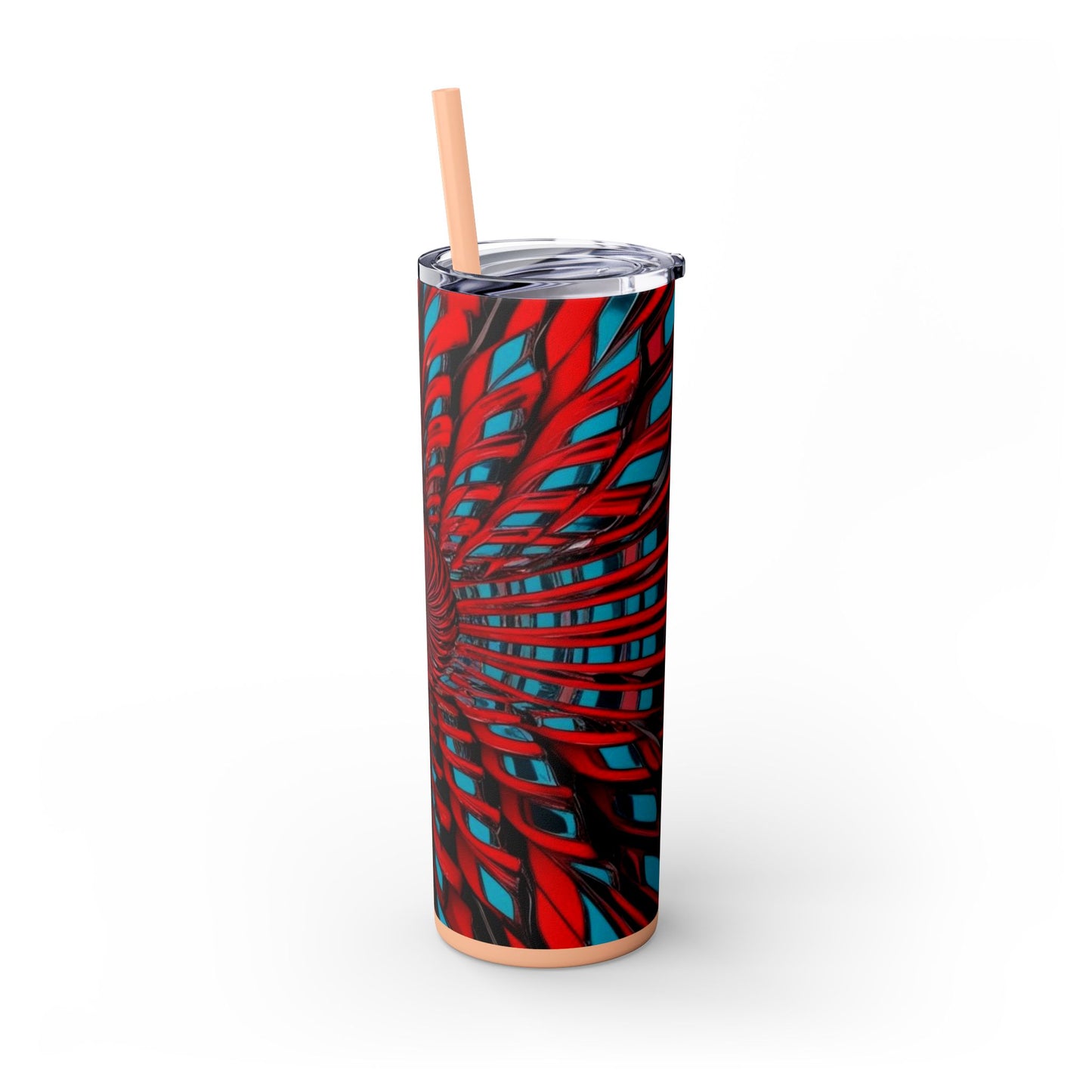 Optical Illusion Skinny Tumbler with Straw, 20oz