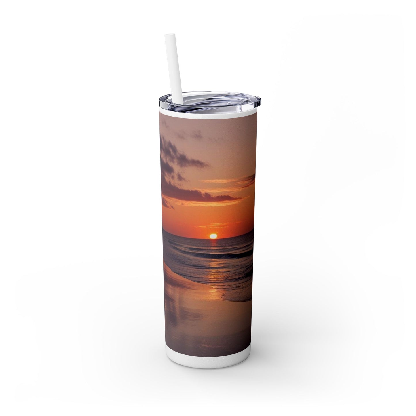 Brilliant Sunrise Skinny Tumbler with Straw, 20oz