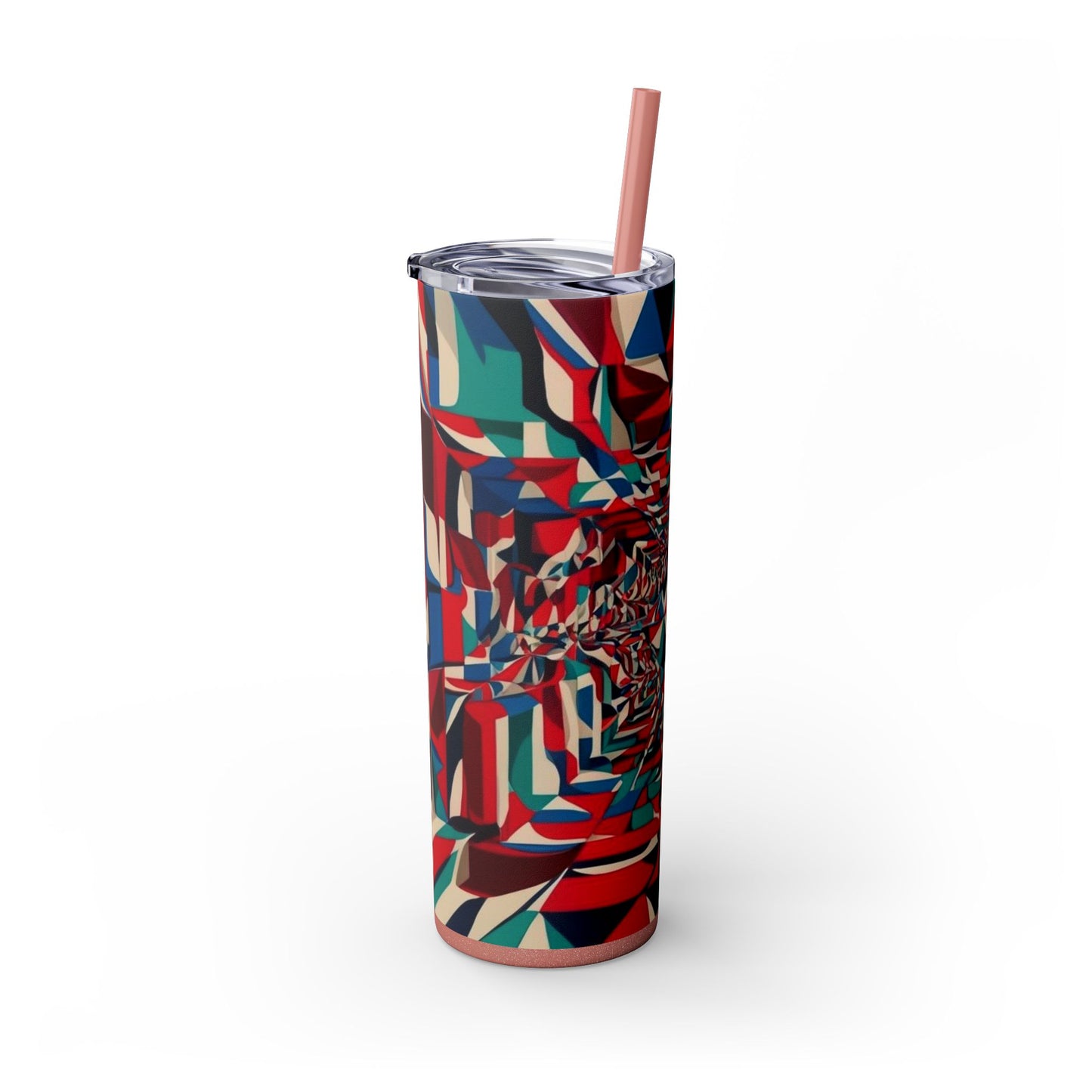 Optical Illusion Skinny Tumbler with Straw, 20oz