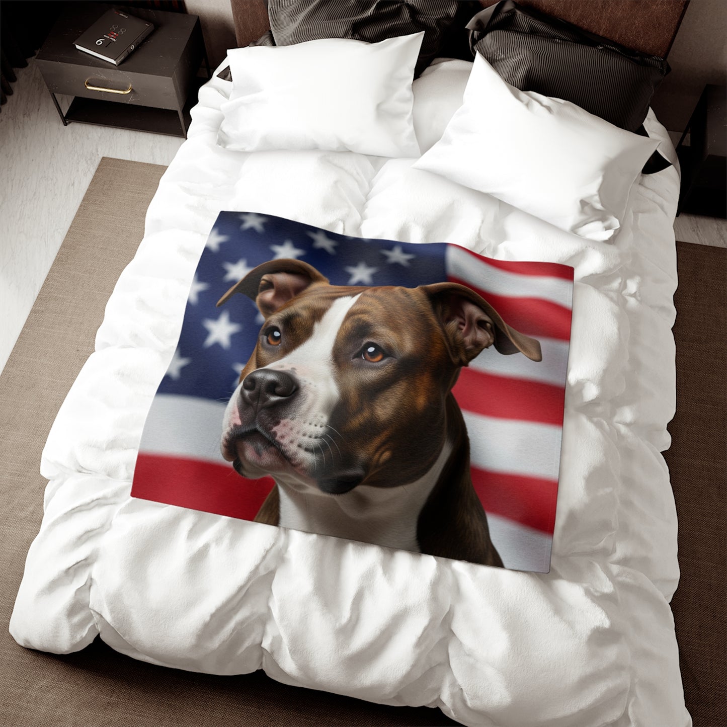 American Staffordshire Terrier Patriotic Blanket