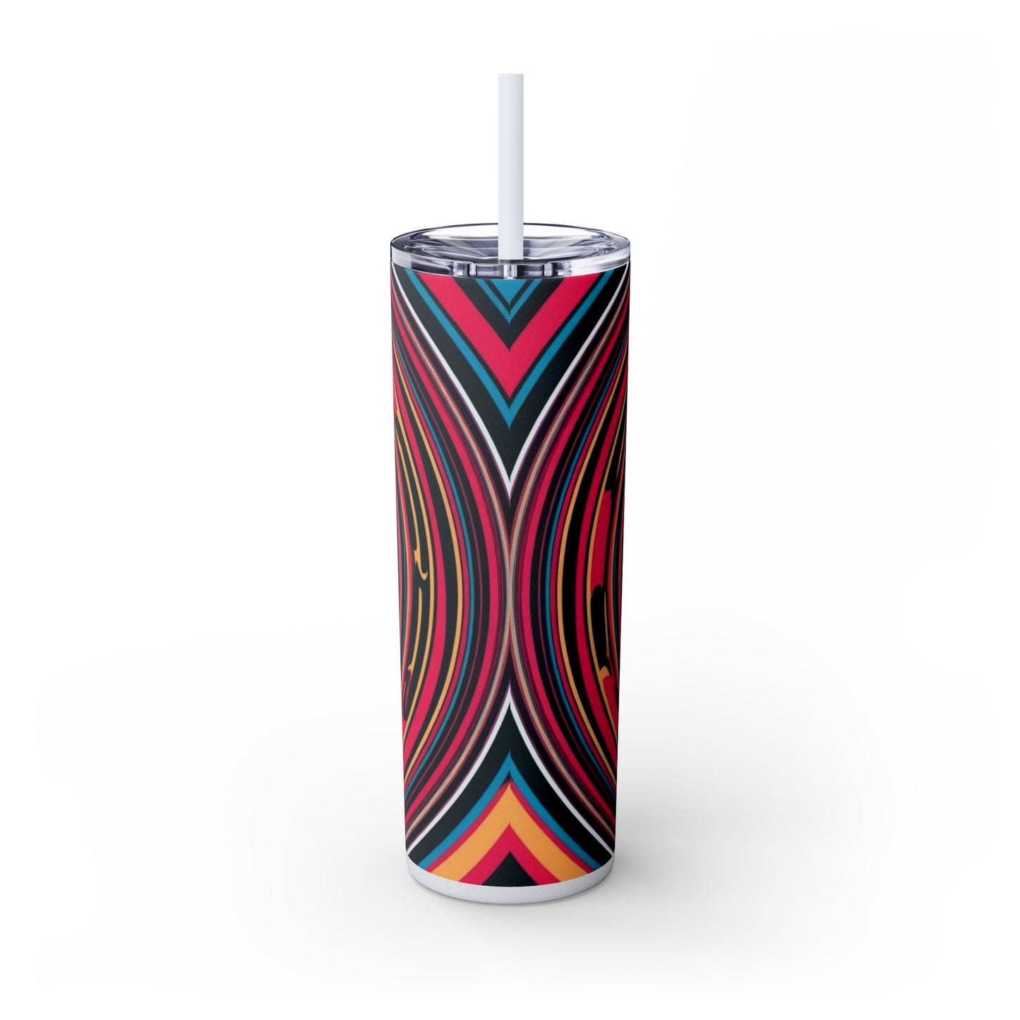 Optical Illusion Skinny Tumbler with Straw, 20oz
