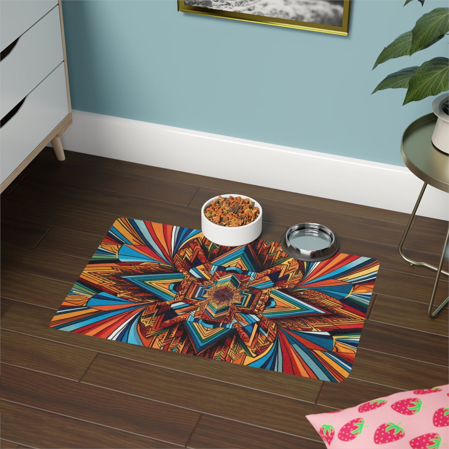 Pet Food Mat (12x18) - Optical Illusion