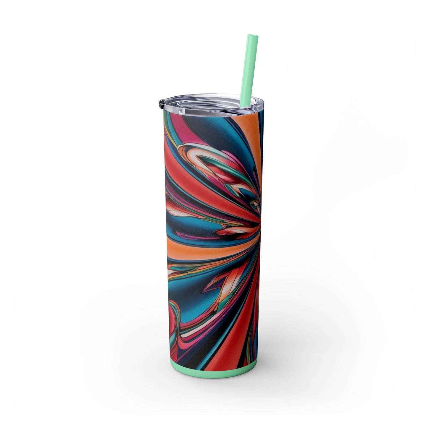 Optical Illusion Skinny Tumbler with Straw, 20oz