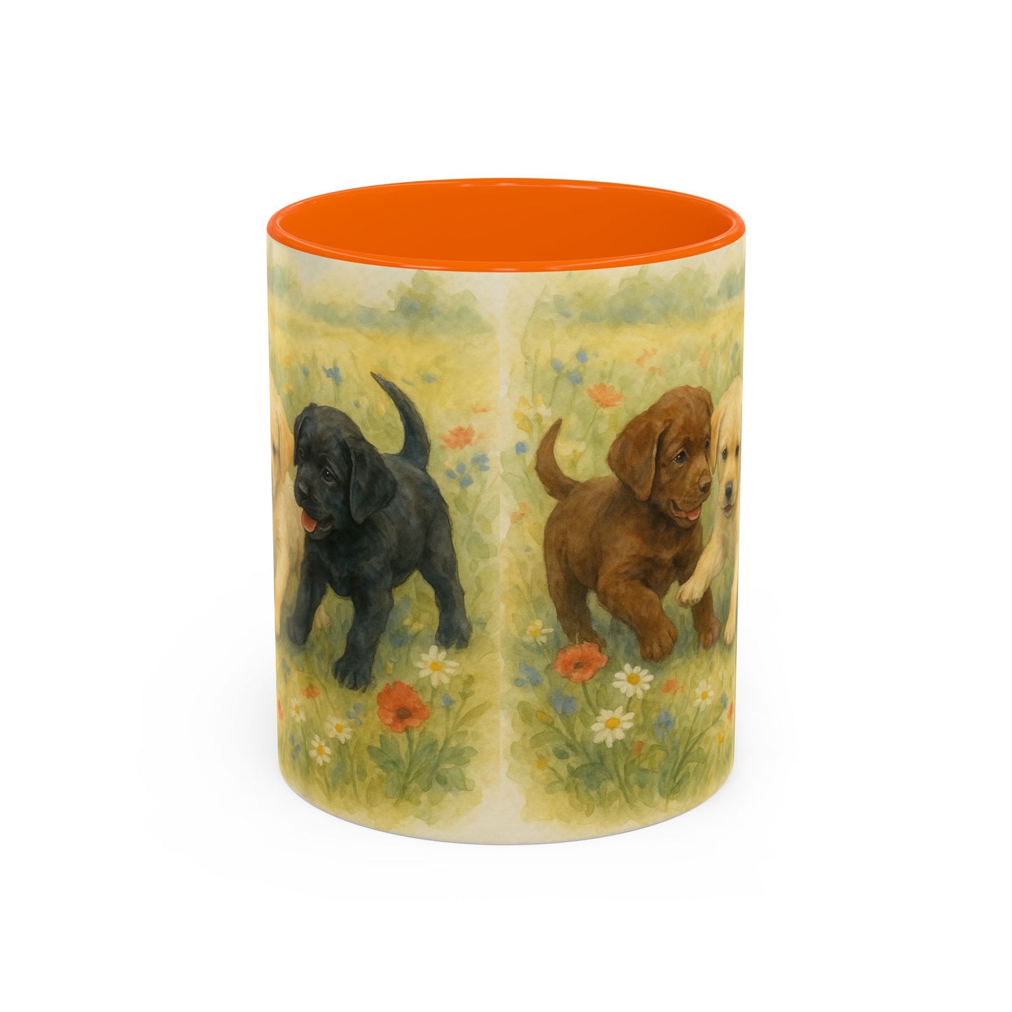 Labrador Retriever puppies Accent Mug – Ceramic Coffee Cup