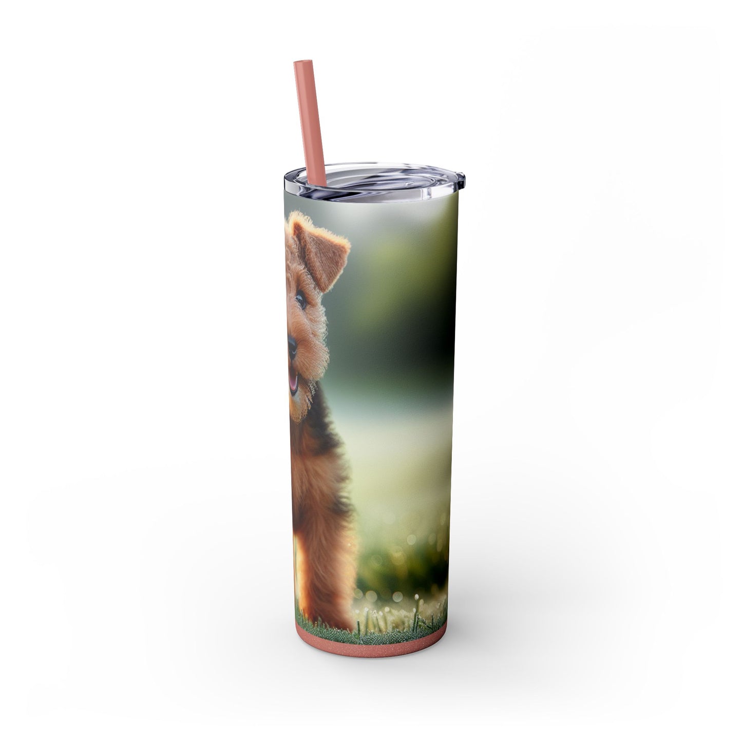 Welsh Terrier Skinny Tumbler with Straw, 20oz