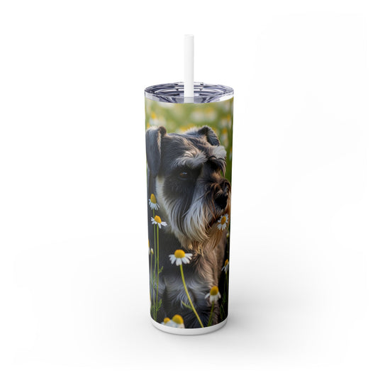 Miniature Schnauzer Skinny Tumbler with Straw, 20oz