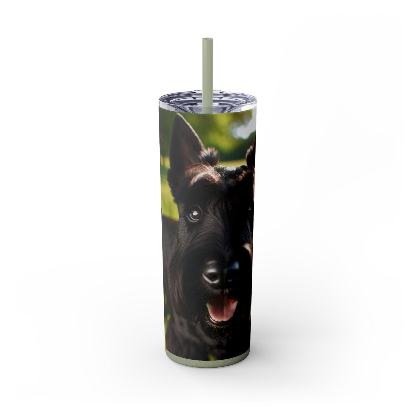 Scottish Terrier Skinny Tumbler with Straw, 20oz