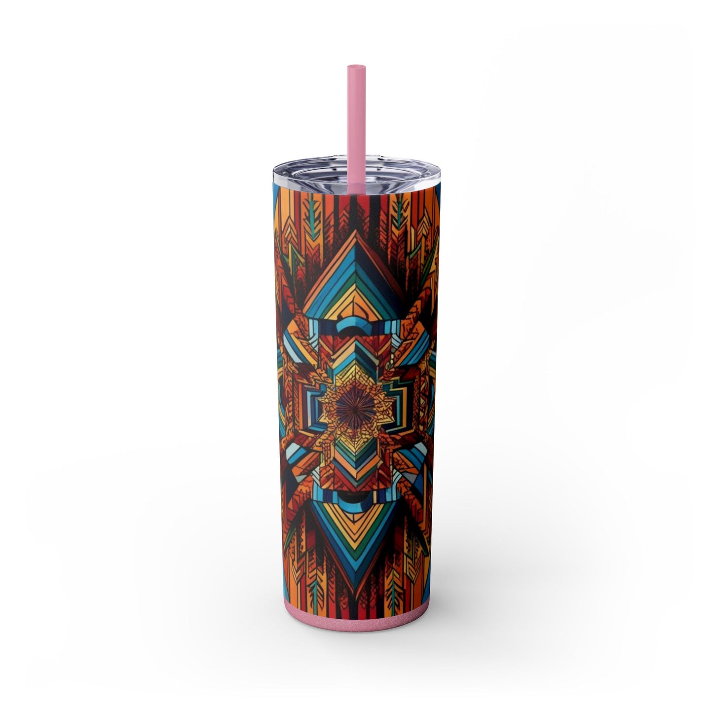 Optical Illusion Skinny Tumbler with Straw, 20oz