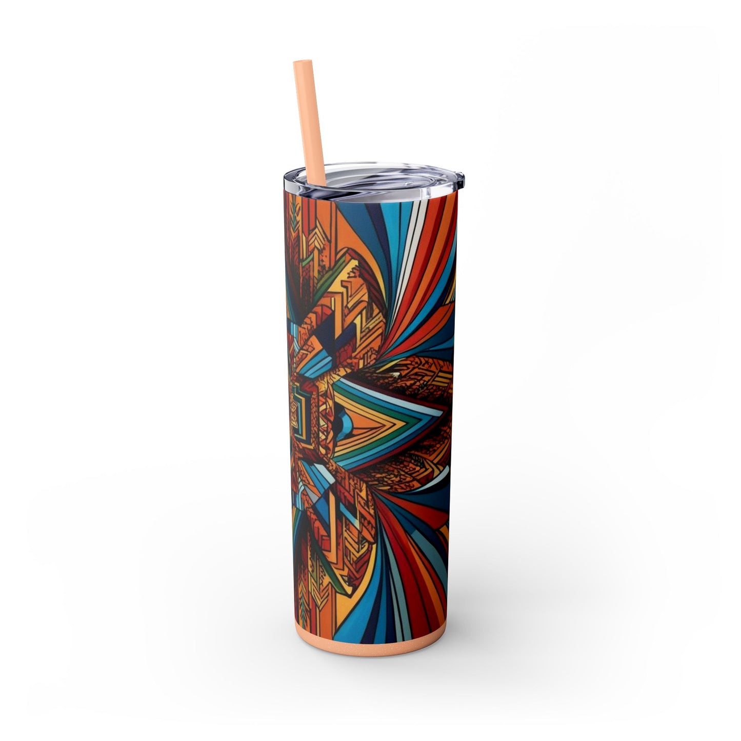 Optical Illusion Skinny Tumbler with Straw, 20oz