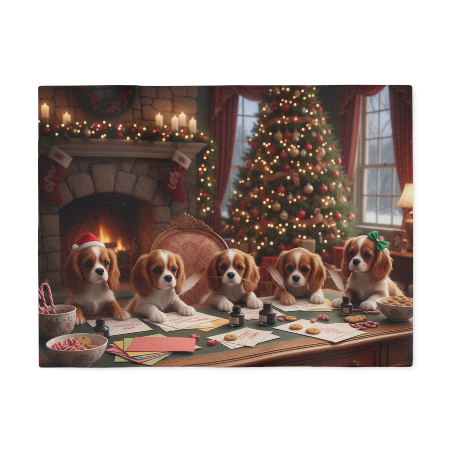 Cavalier King Charles Spaniels Letters to Santa Blanket