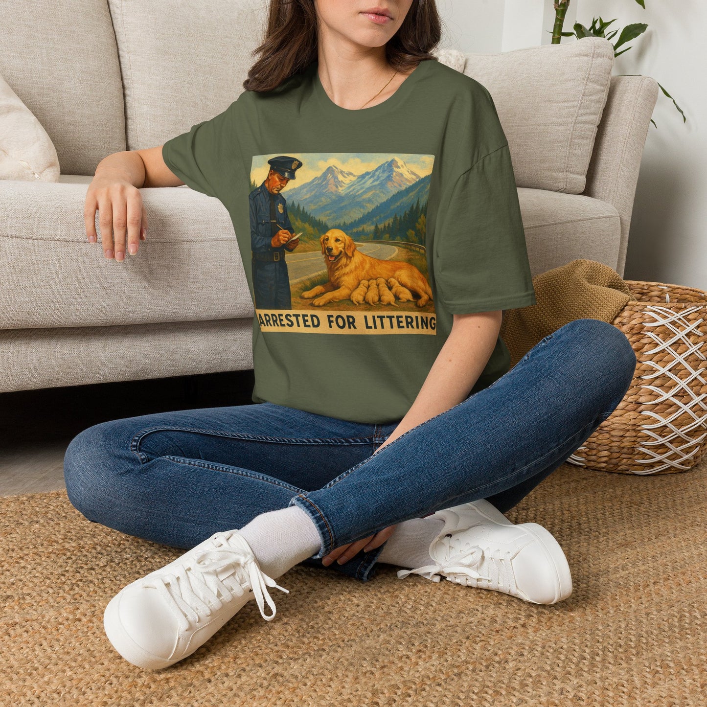 "Arrested for Littering" Retro Tee Shirt