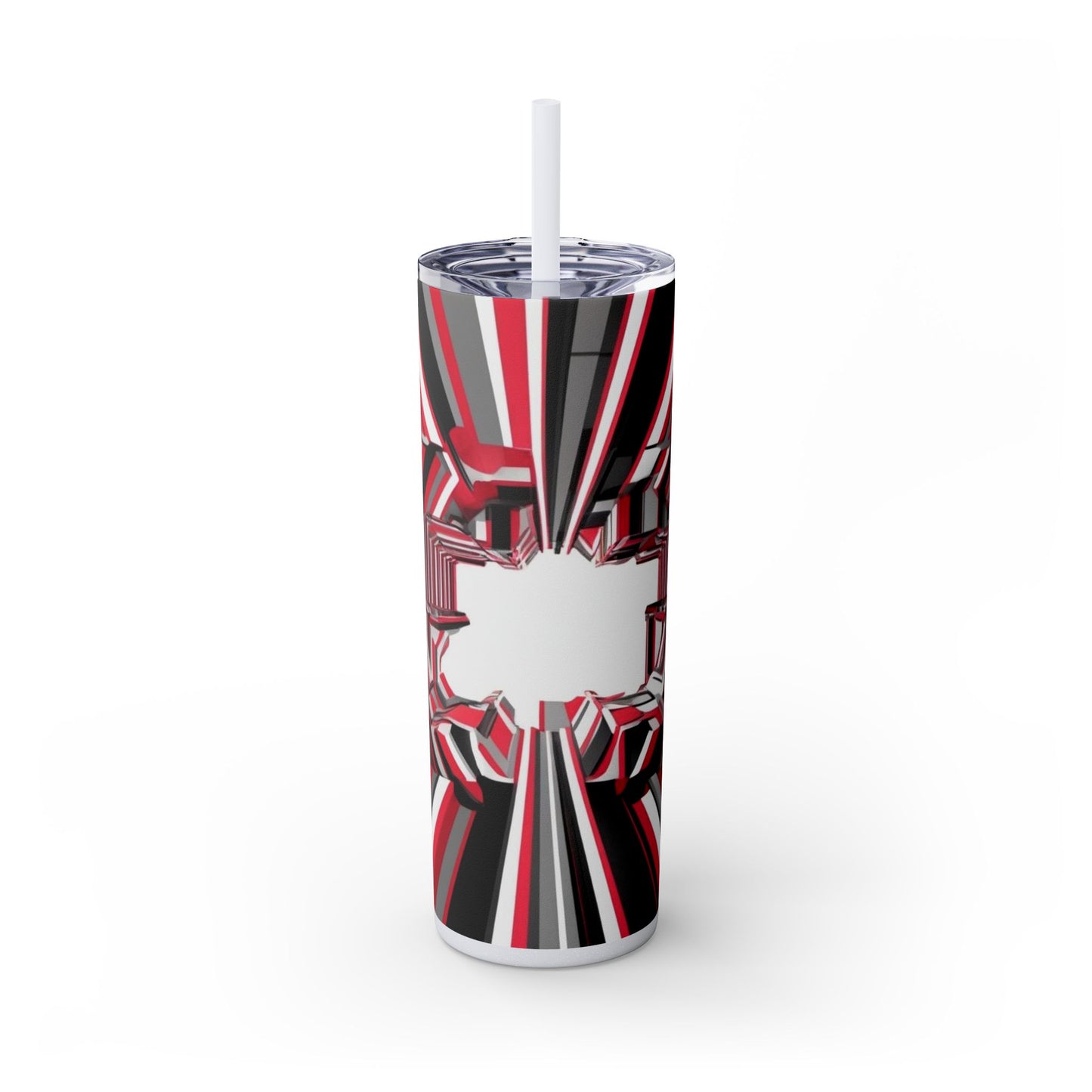 Optical Illusion Skinny Tumbler with Straw, 20oz