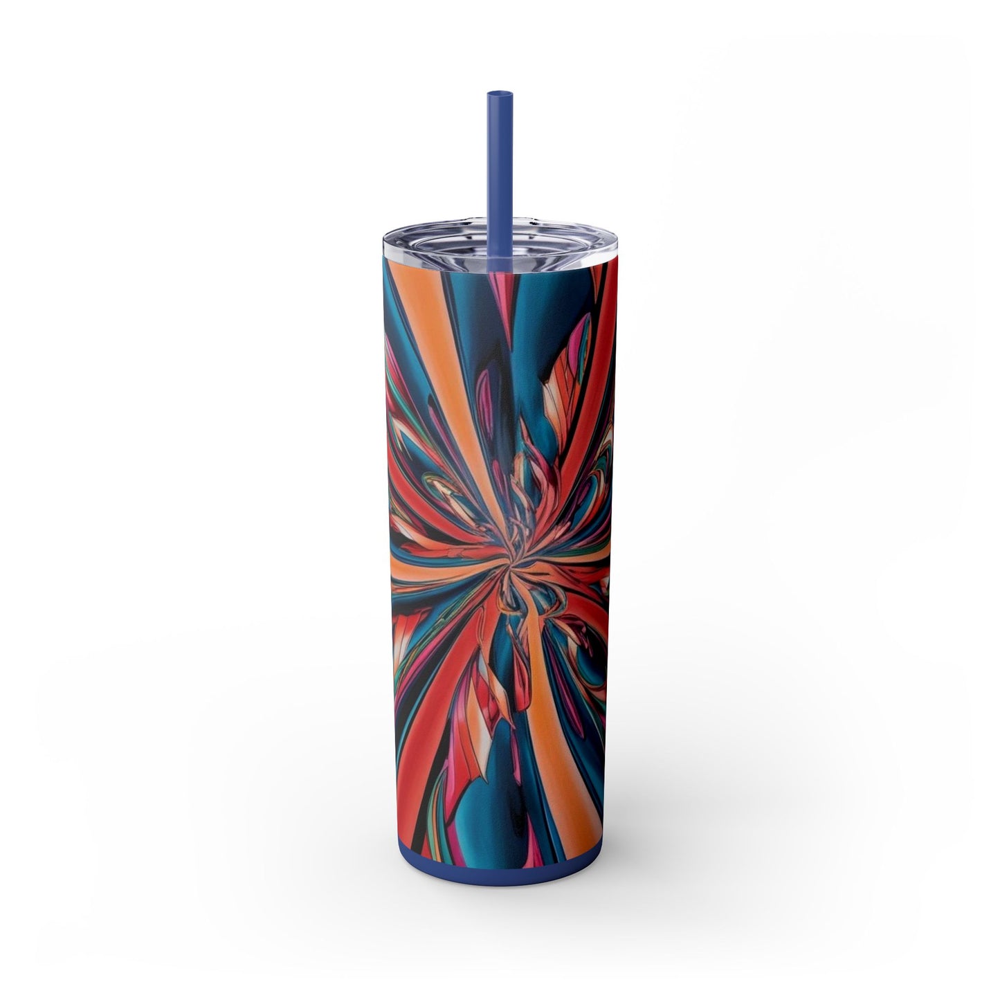 Optical Illusion Skinny Tumbler with Straw, 20oz