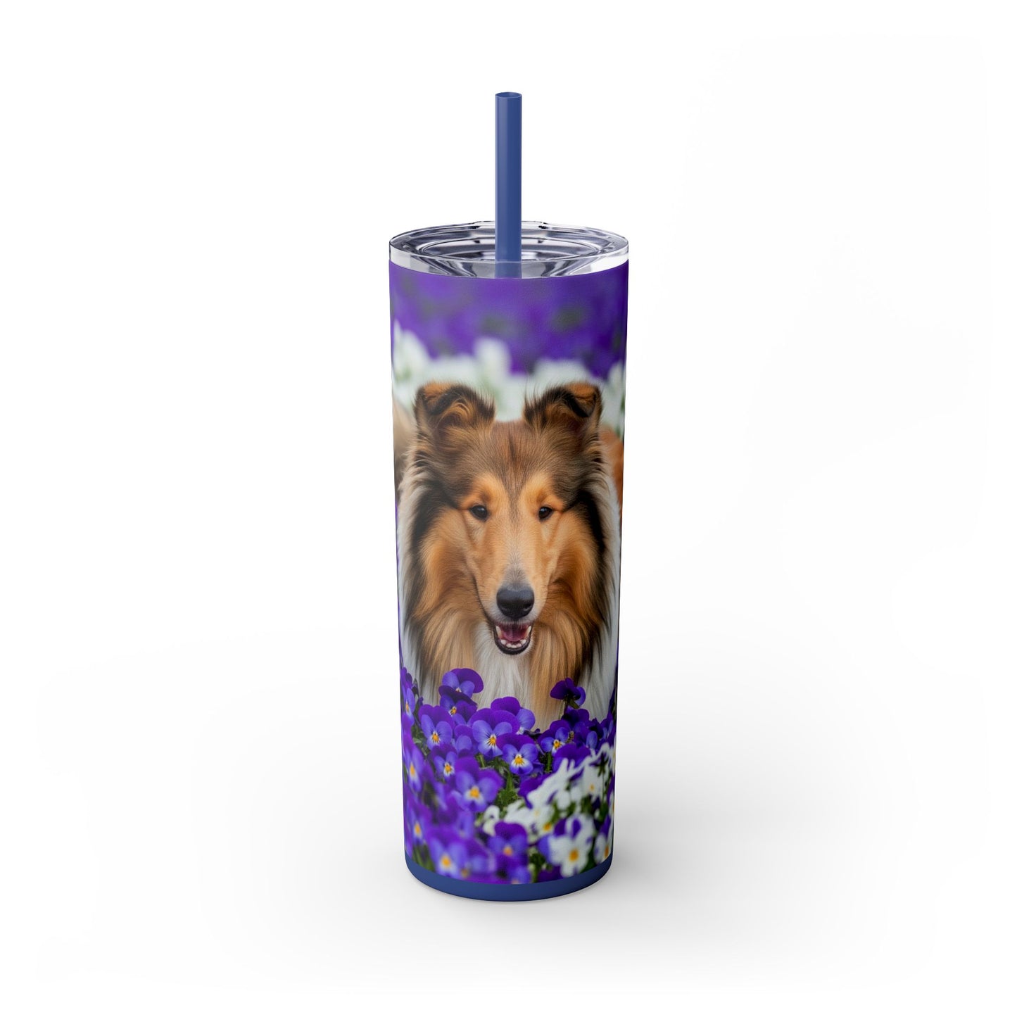 Gobelet isotherme Collie Skinny avec paille, 590 ml
