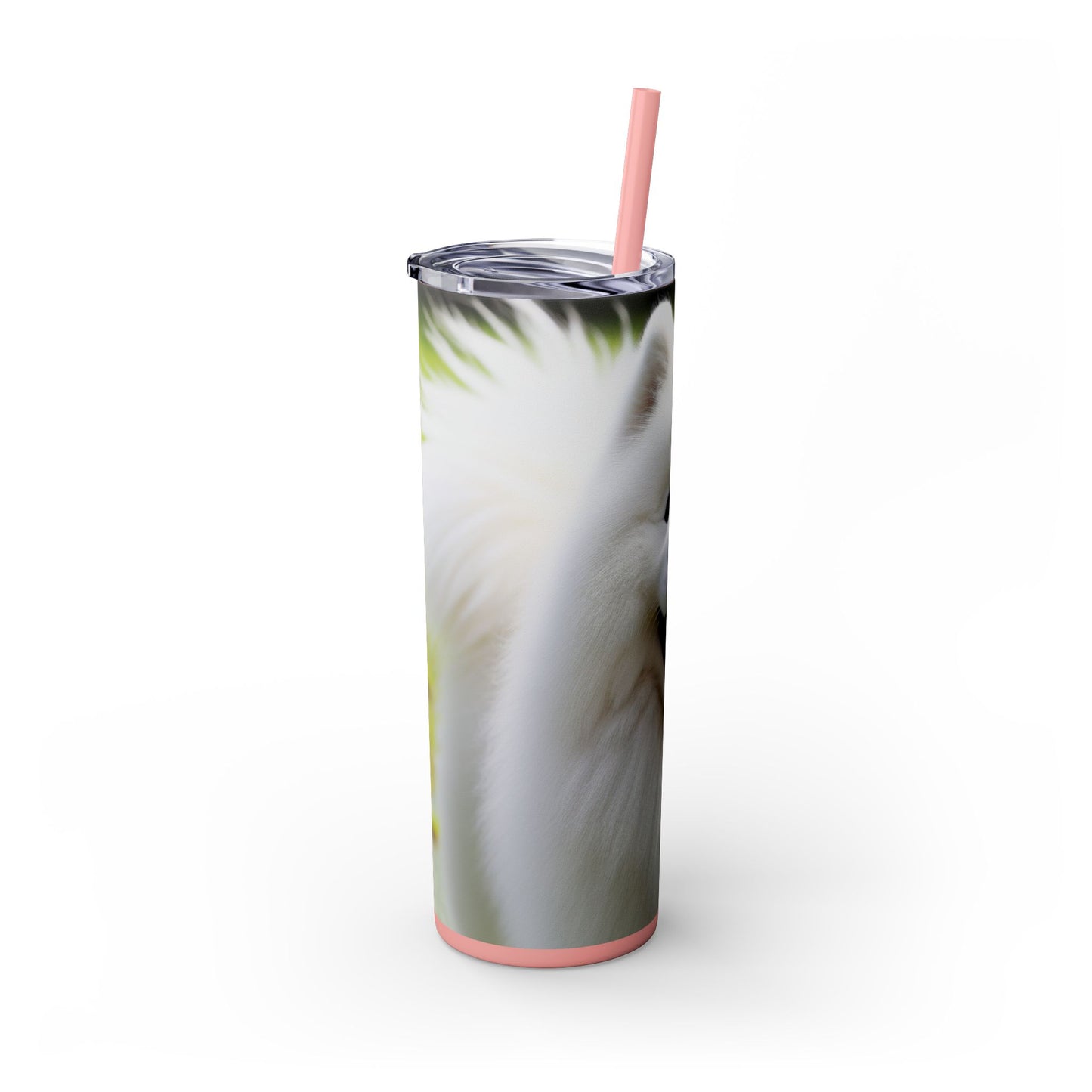 Samoyed Skinny Tumbler with Straw, 20oz