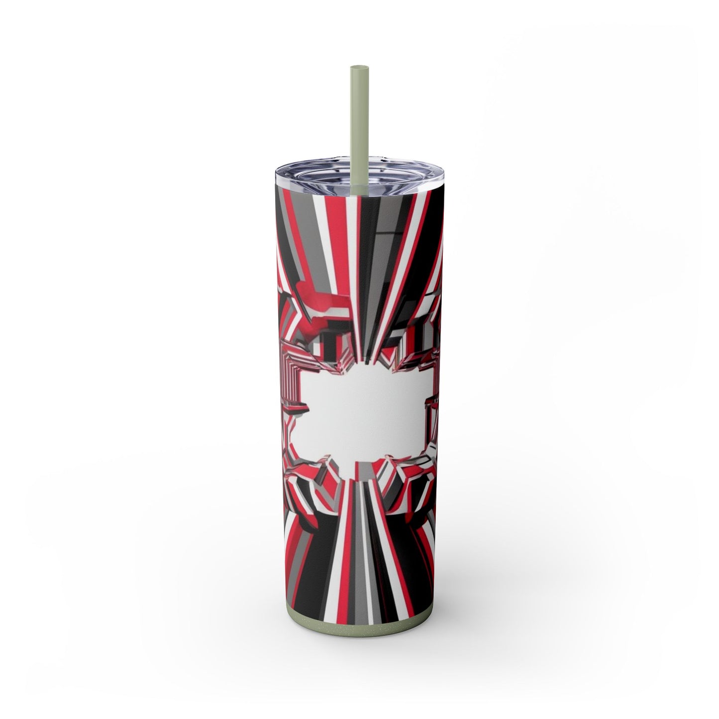 Optical Illusion Skinny Tumbler with Straw, 20oz