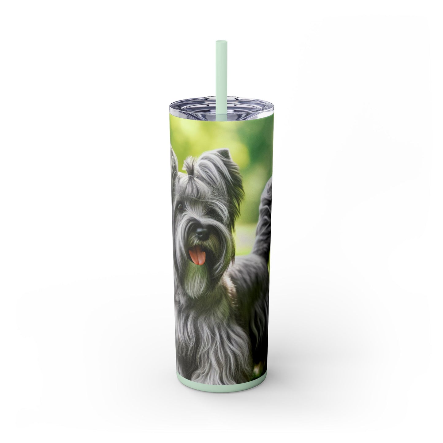 Skye Terrier Skinny Tumbler with Straw, 20oz