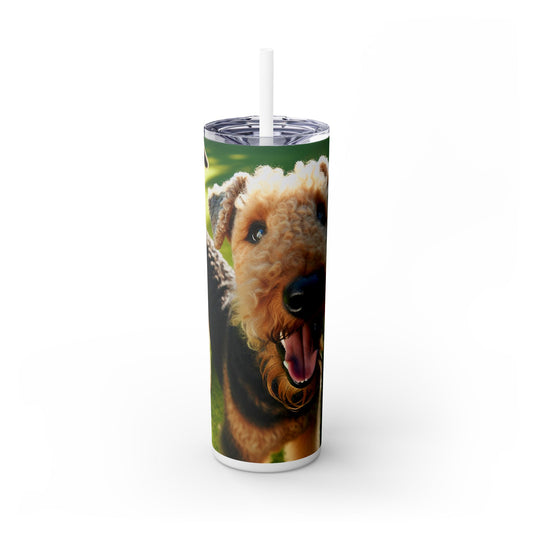 Airedale Terrier Tumbler with Straw, 20oz