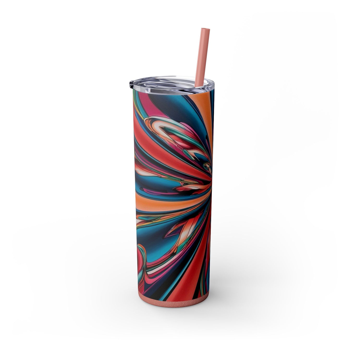 Optical Illusion Skinny Tumbler with Straw, 20oz