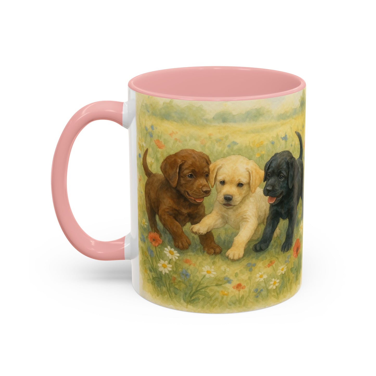 Labrador Retriever puppies Accent Mug – Ceramic Coffee Cup