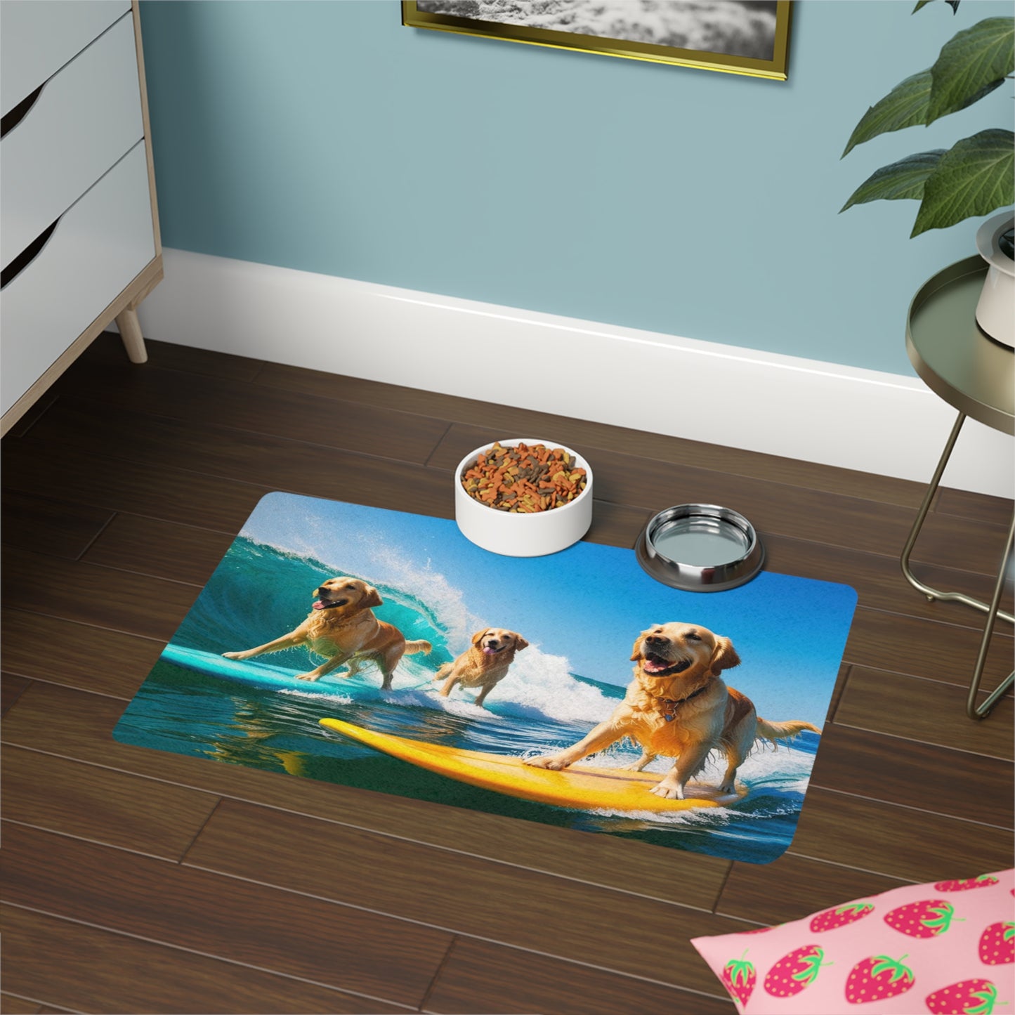 Pet Food Mat (12x18) - Surf Dogs