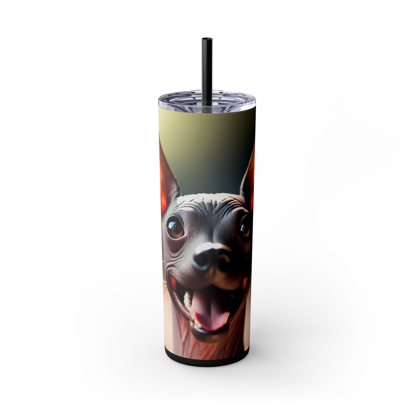 Xoloitzcuintli Skinny Tumbler with Straw, 20oz