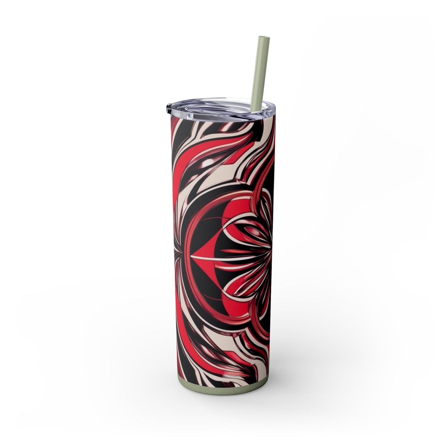 Optical Illusion Skinny Tumbler with Straw, 20oz