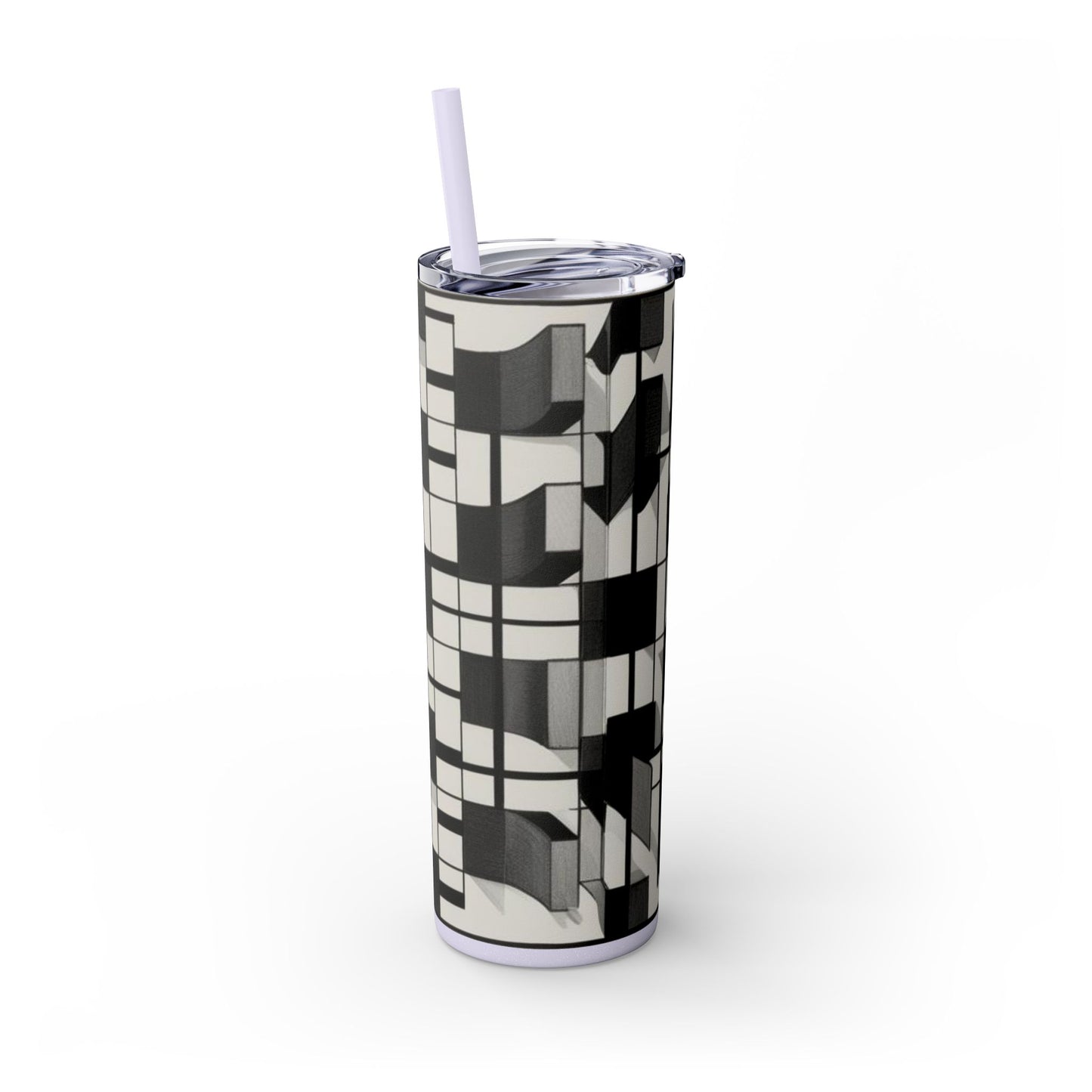 Optical Illusion Skinny Tumbler with Straw, 20oz