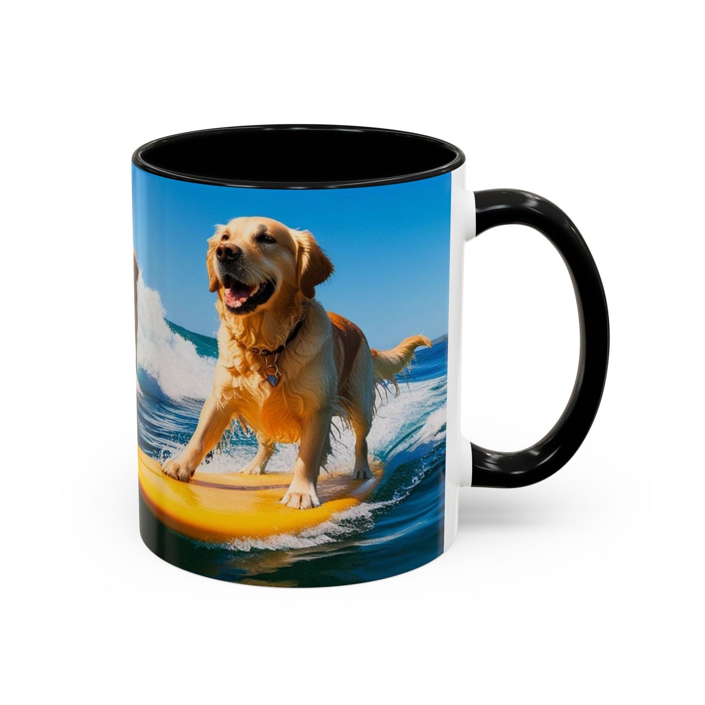 Mug à café Surf Dogs Accent - Cadeau idéal pour les amoureux des chiens