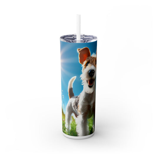 Fox Terrier Tumbler with Straw, 20oz