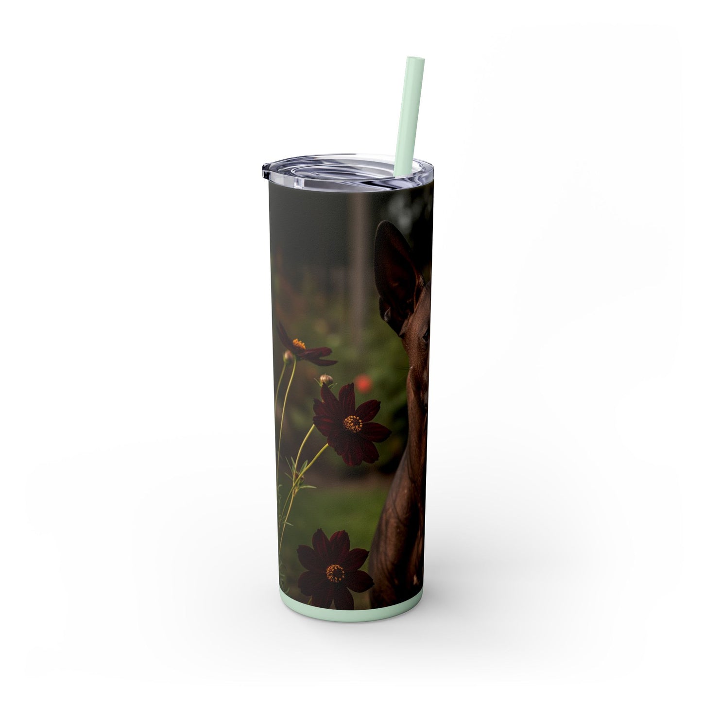 Xoloitzcuintli Skinny Tumbler with Straw, 20oz