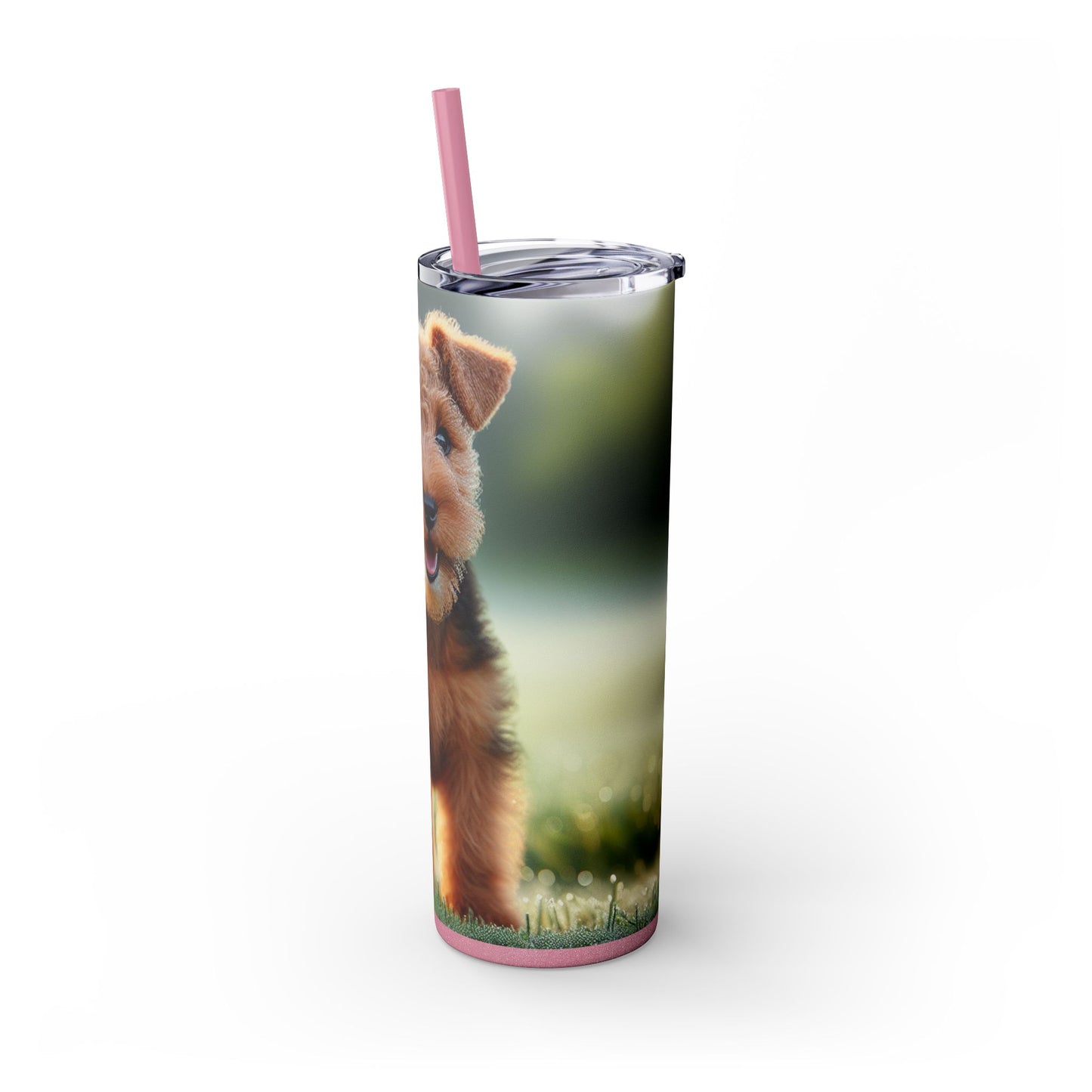 Welsh Terrier Skinny Tumbler with Straw, 20oz