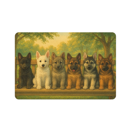 Pet Food Mat (12x18) - German Shepherd puppies