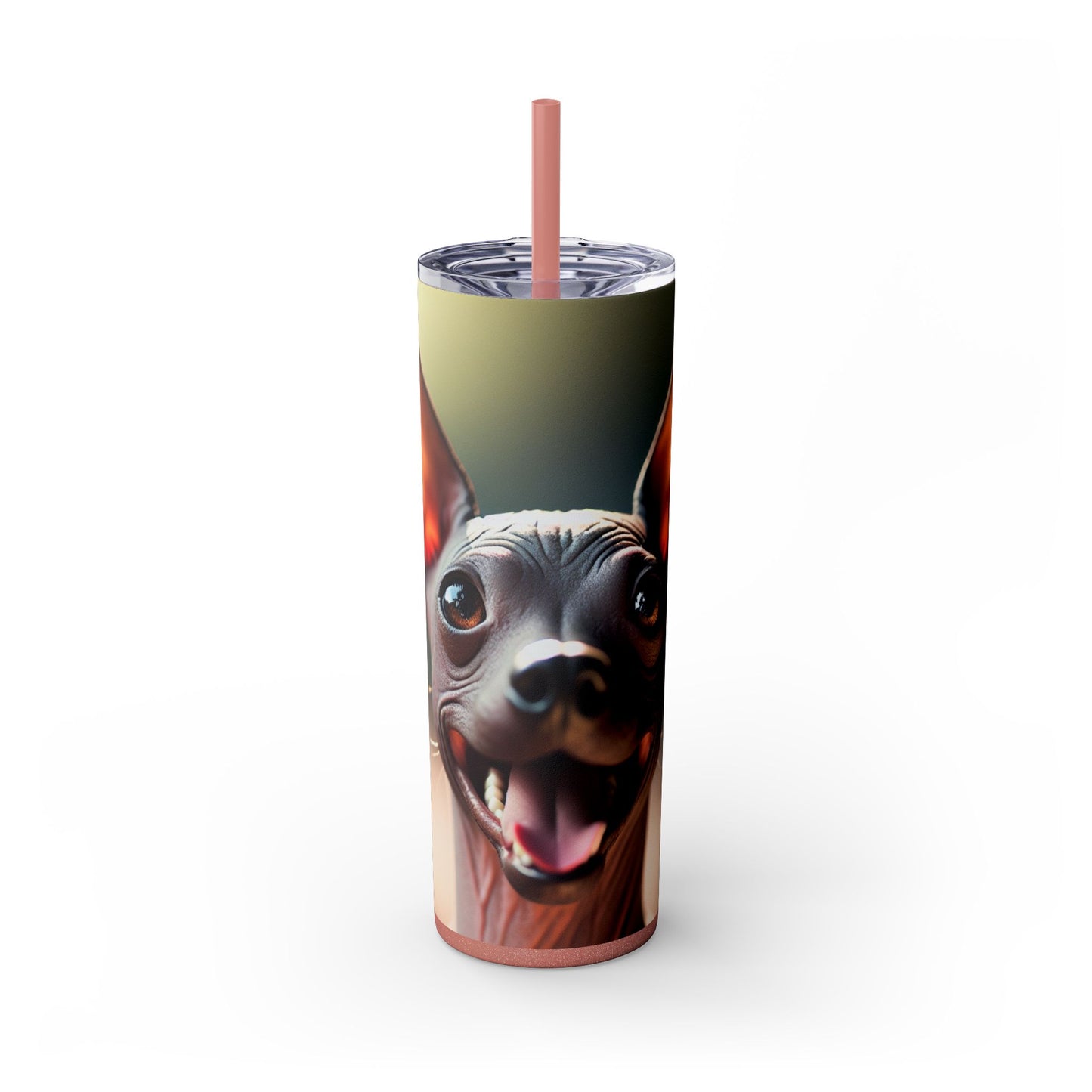Xoloitzcuintli Skinny Tumbler with Straw, 20oz