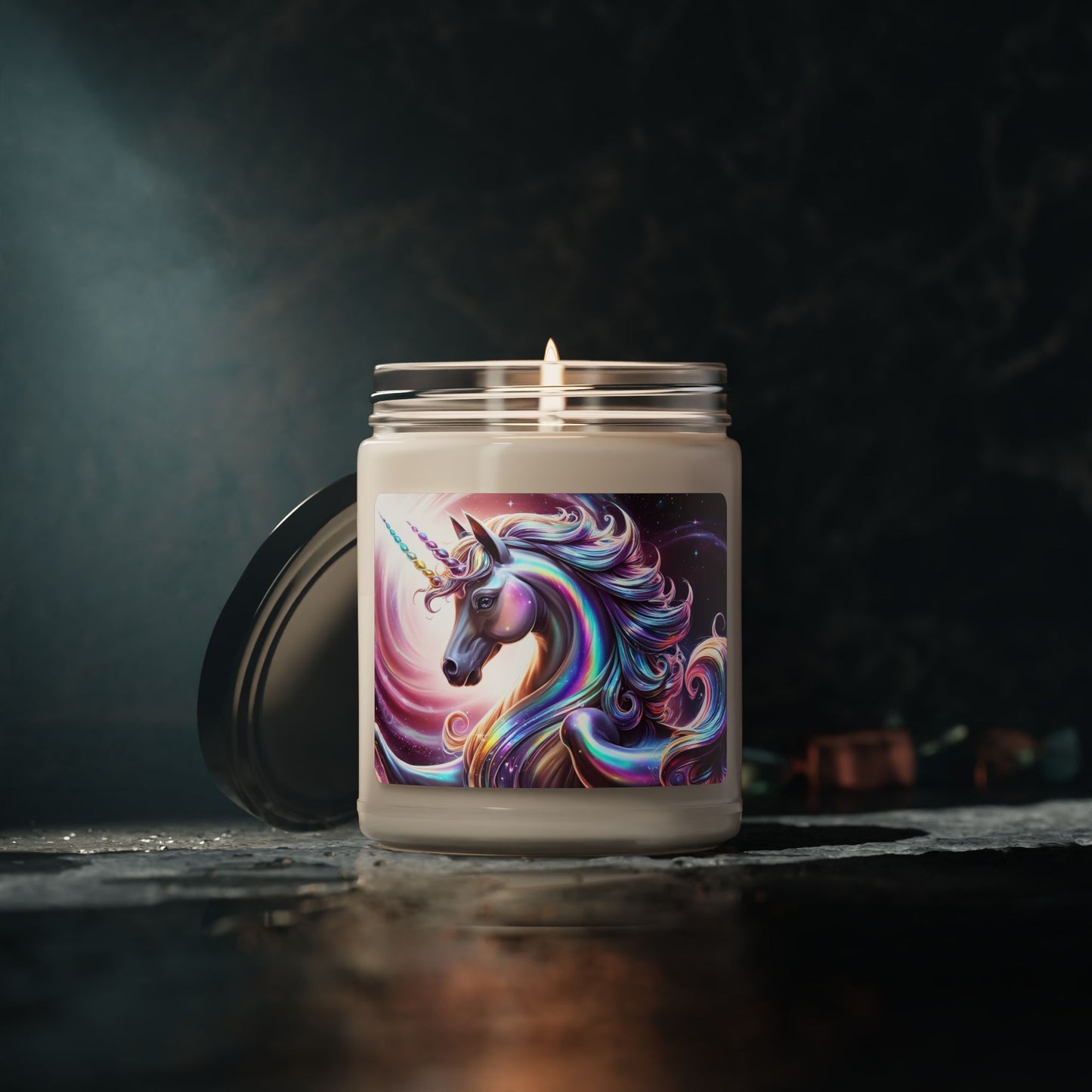 Glittery Psychedelic Unicorn- Scented Soy Candle, 9oz