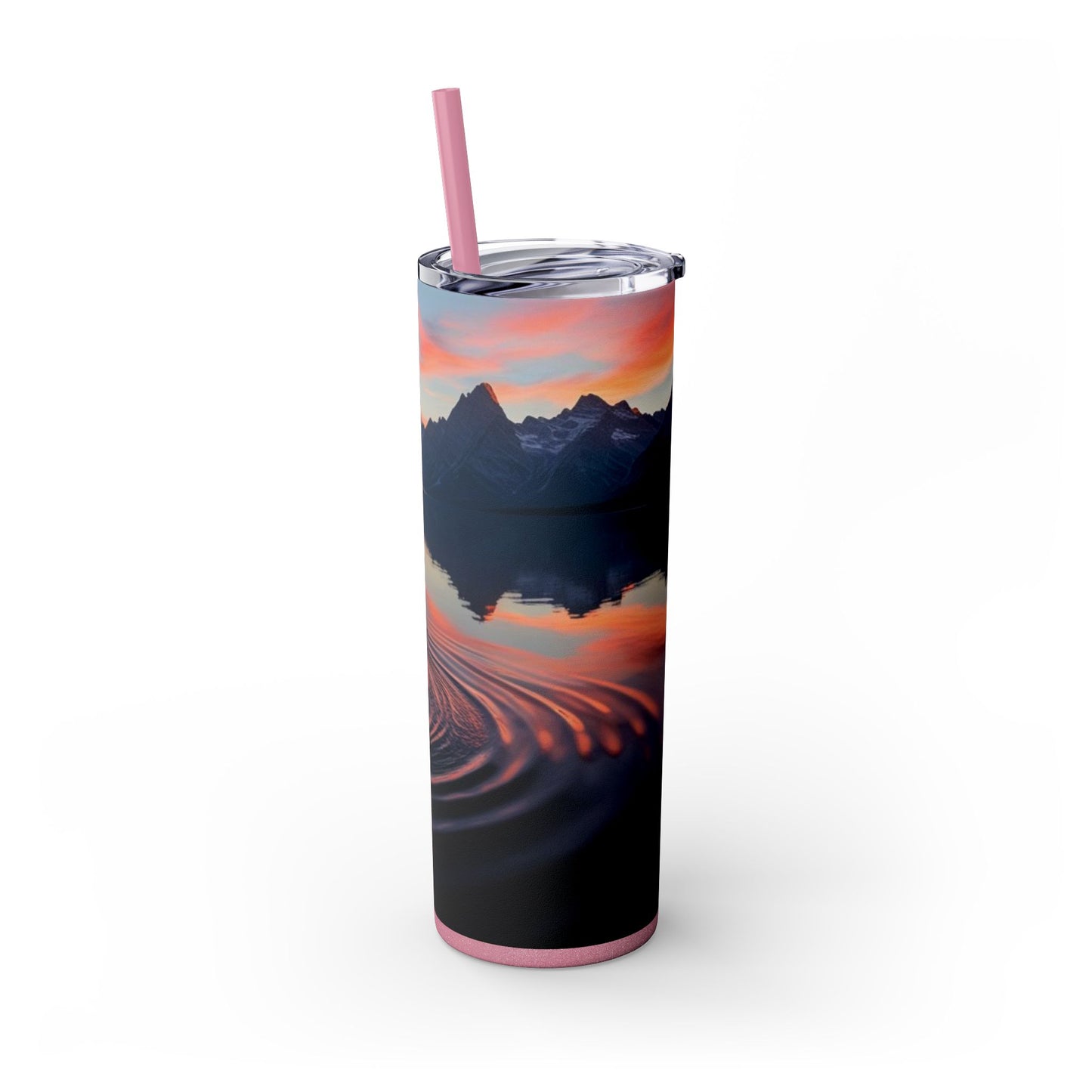 Ripple in a Mountain Lake Skinny Tumbler with Straw, 20oz