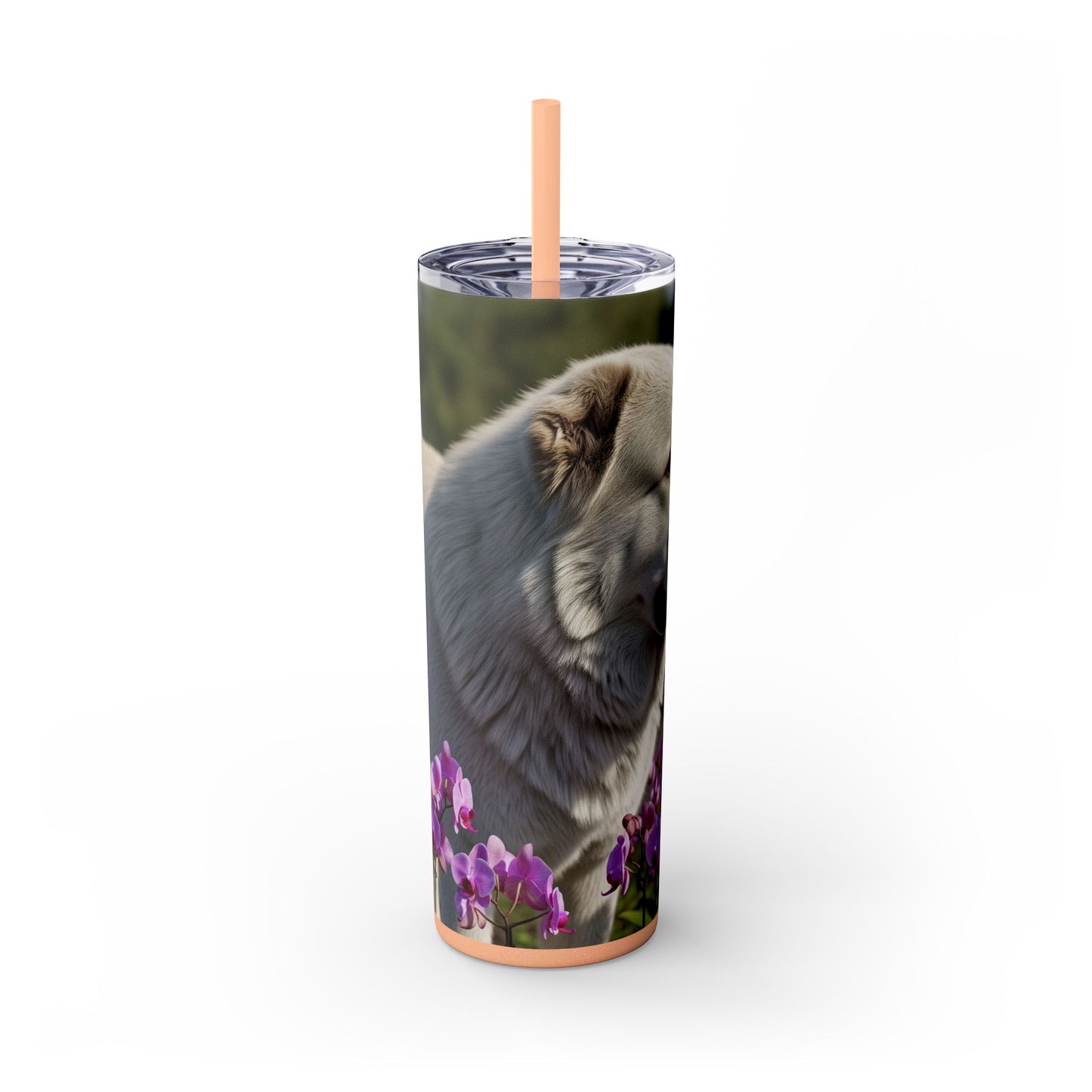 Gobelet isotherme avec paille, motif Berger du Caucase, 590 ml