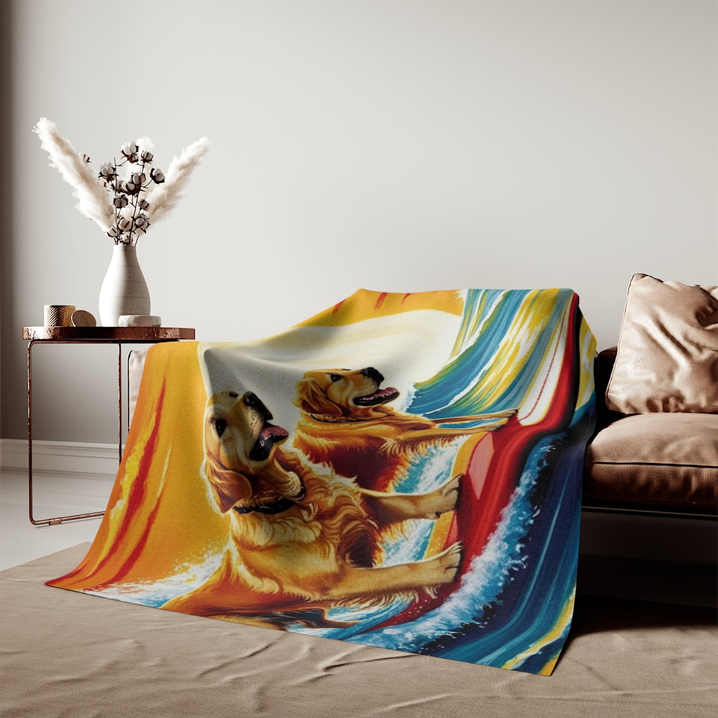 Surf Dogs Sweatshirt Blanket