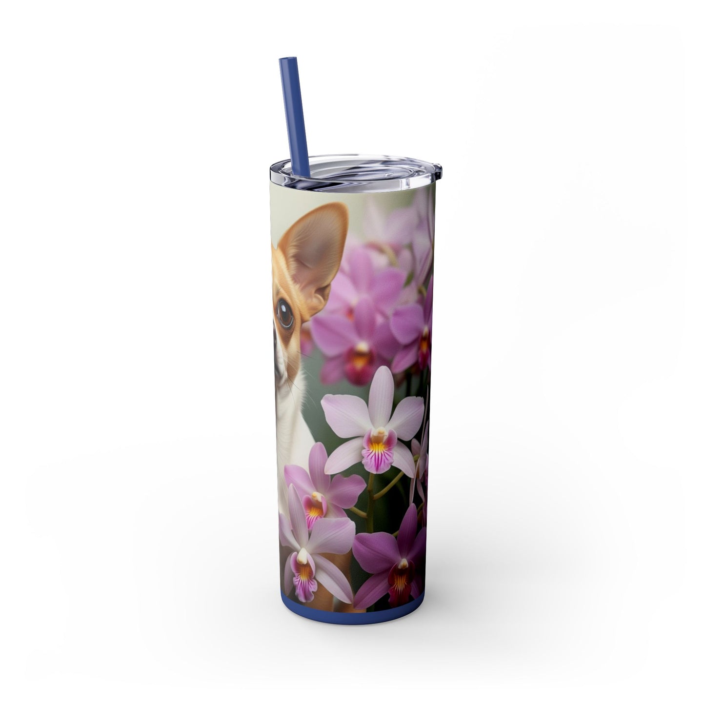 Vaso delgado con pajita para chihuahua, 20 oz