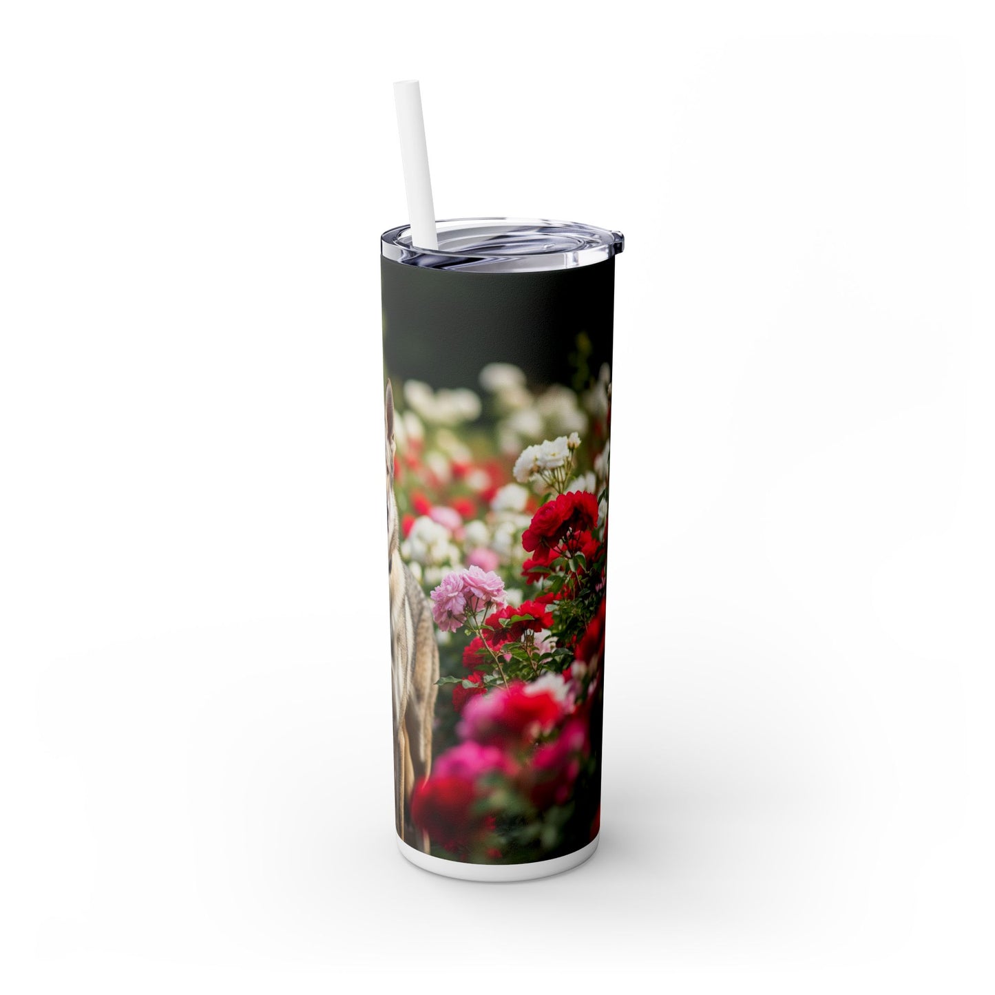 Skinny Tumbler with Straw – 20 oz Stainless Steel Cup