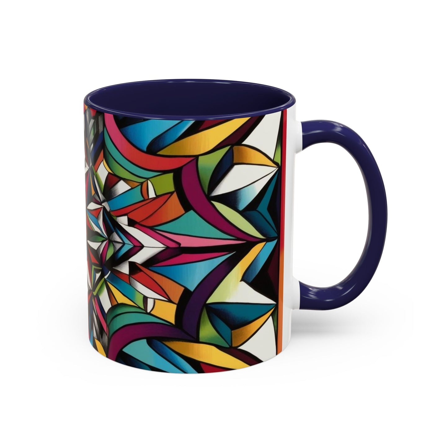 Optical Illusion Accent Mug – Ceramic Coffee Cup