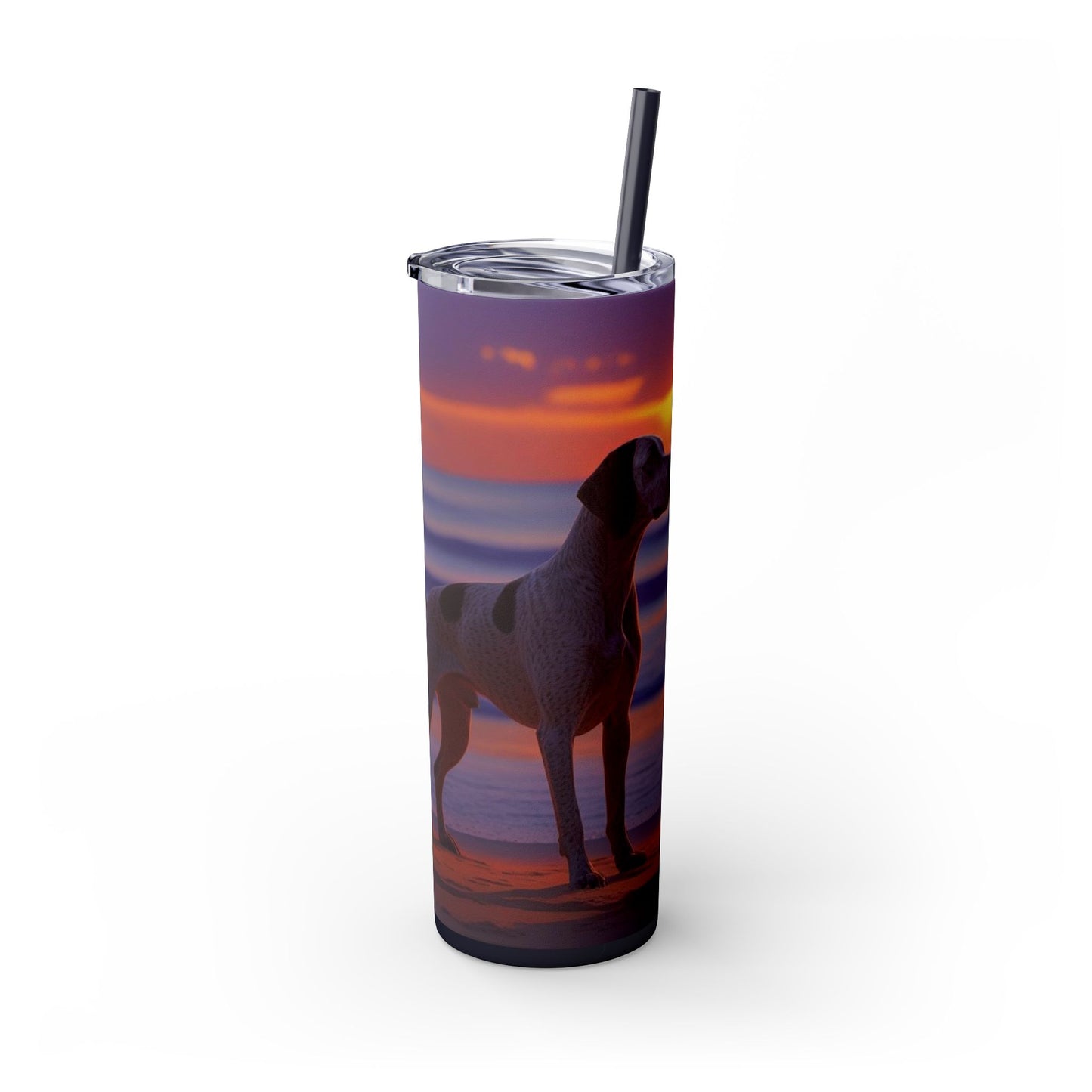 German Shorthaired Pointer Love Skinny Tumbler with Straw, 20oz