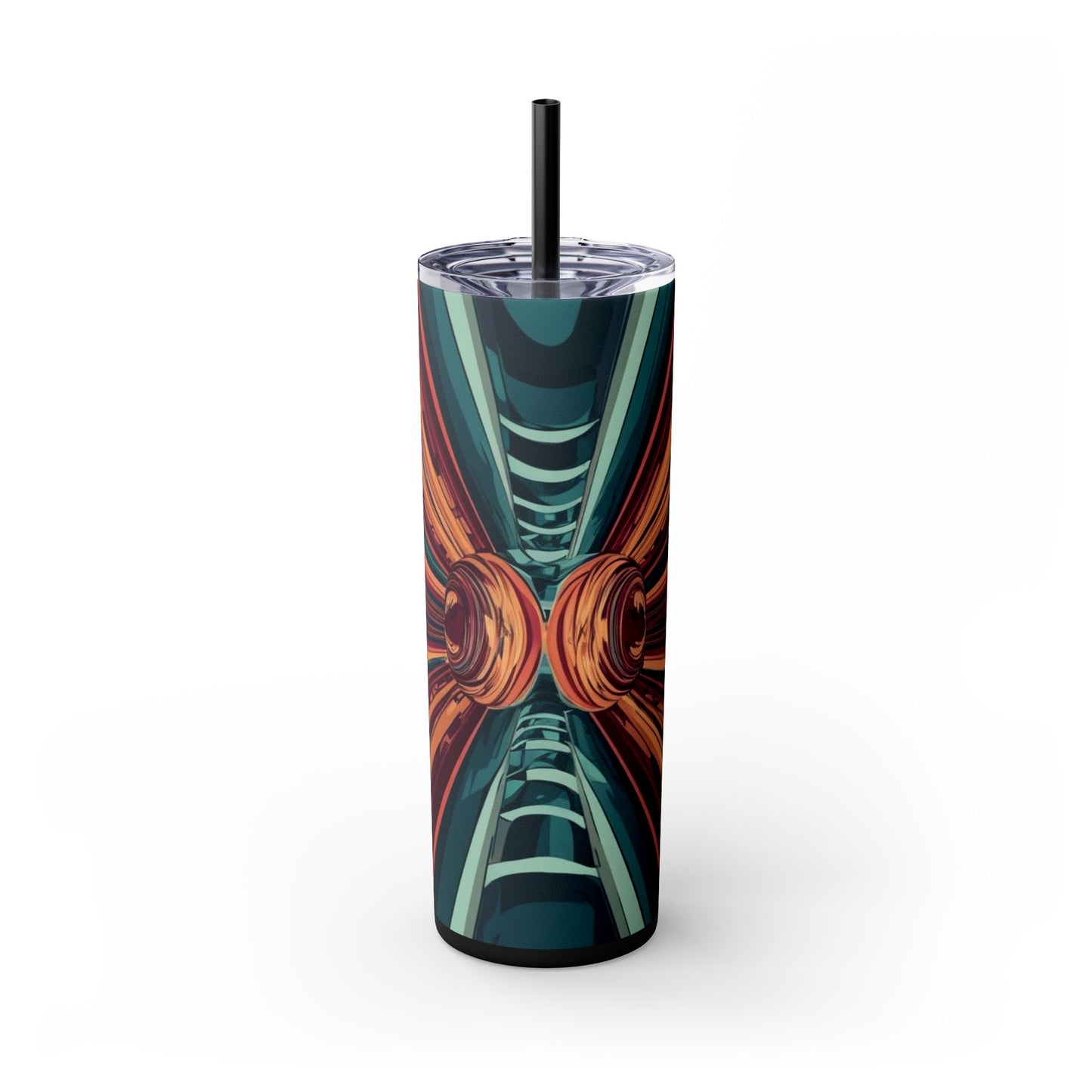 Optical Illusion Skinny Tumbler with Straw, 20oz