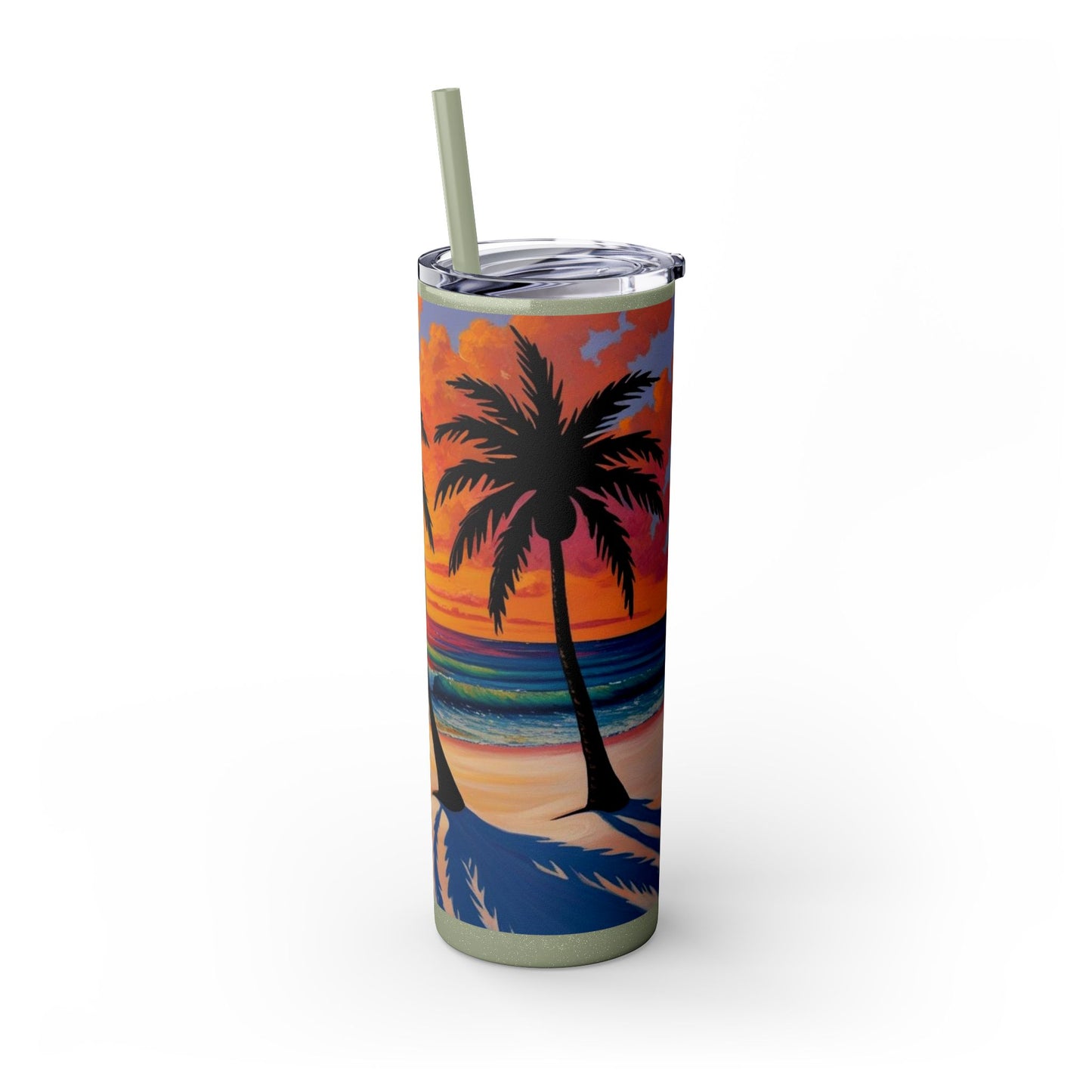 Brilliant Sunrise Skinny Tumbler with Straw, 20oz